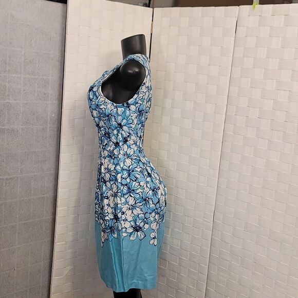 SANDRA DARREN FIT AND FLARE FLORAL SLEEVELESS WOMEN'S DRESS - Picture 10 of 16